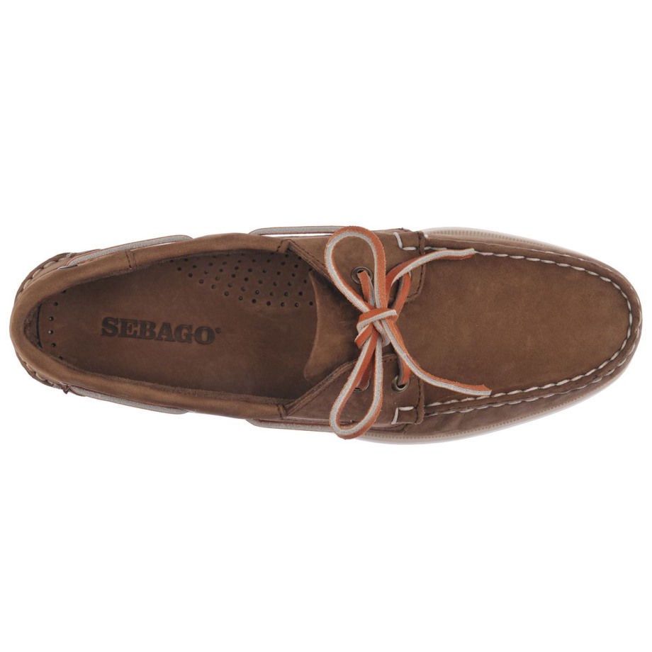 Docksides Portland Nubuk-donkerbruin Sebago Be