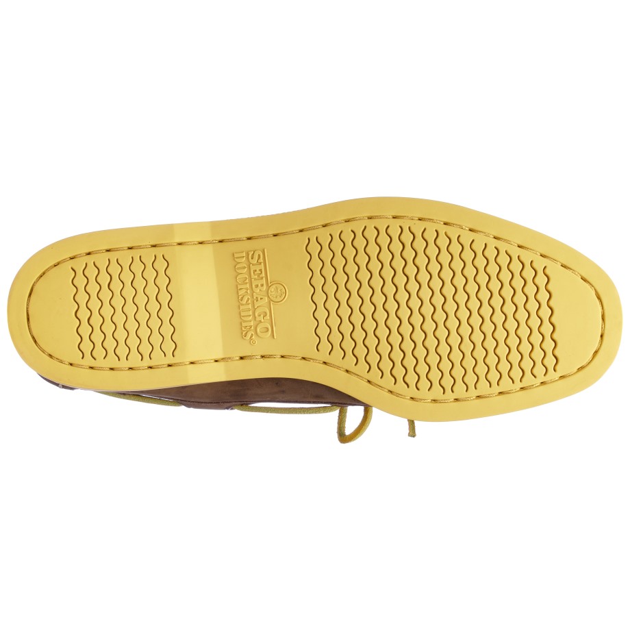 Docksides Portland Nubuk-donkerbruin & Geel Sebago Be