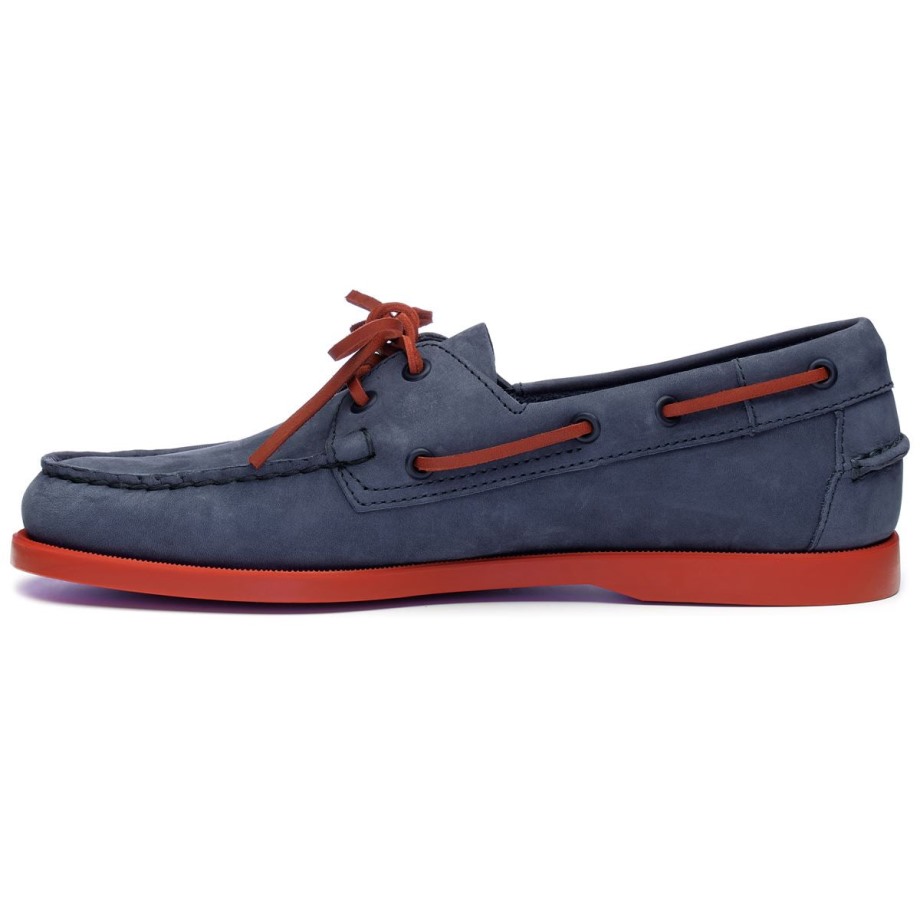 Docksides Portland Nubuk-navy Blauw & Rood Sebago Be