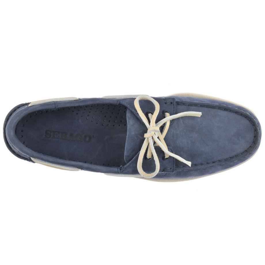 Docksides Portland Nubuk-marineblauw Sebago Be