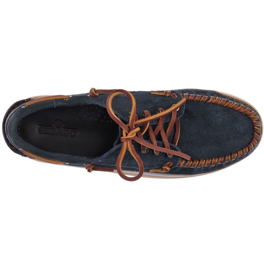 Keuka Lea Kano Moc-marineblauw & Donkerbruin Sebago Be