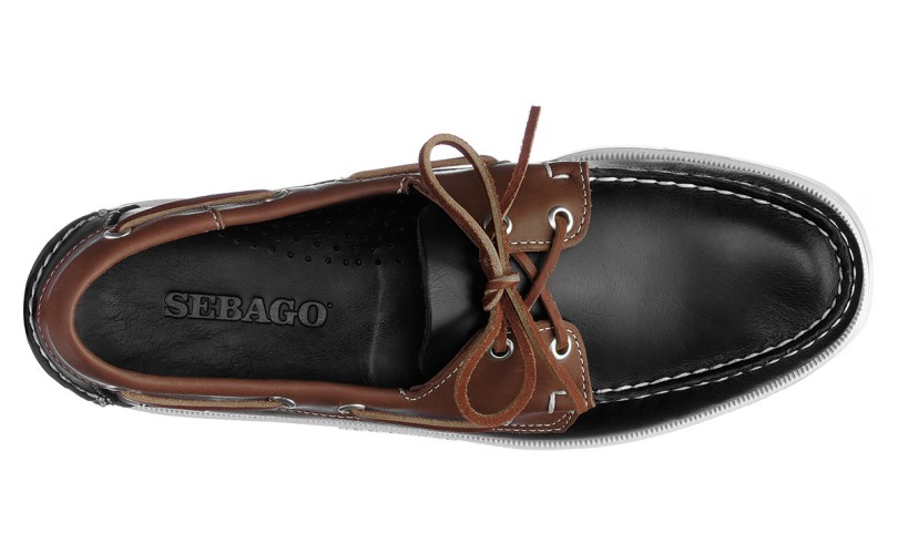 Bruin-zwart Sebago Be Portland Lea Wax Leer
