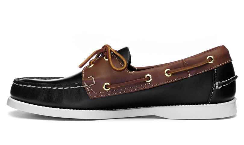 Bruin-zwart Sebago Be Portland Lea Wax Leer