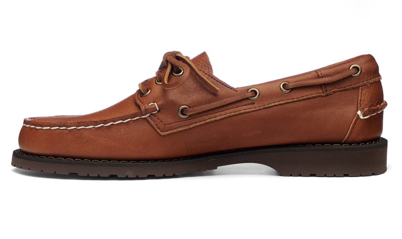 Bruin-donkerbruin Sebago Be Slug Mocassin Van Getrommeld Leer