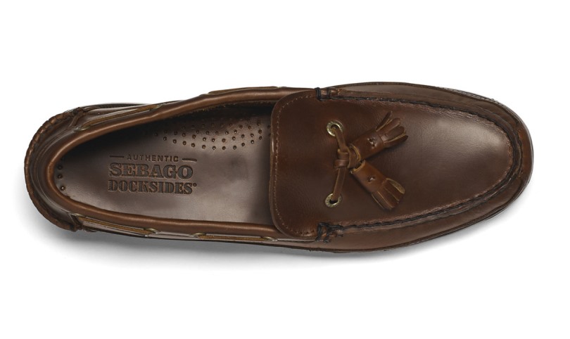Bruine Gom Sebago Be Ketch Gewaxte Leren Loafer