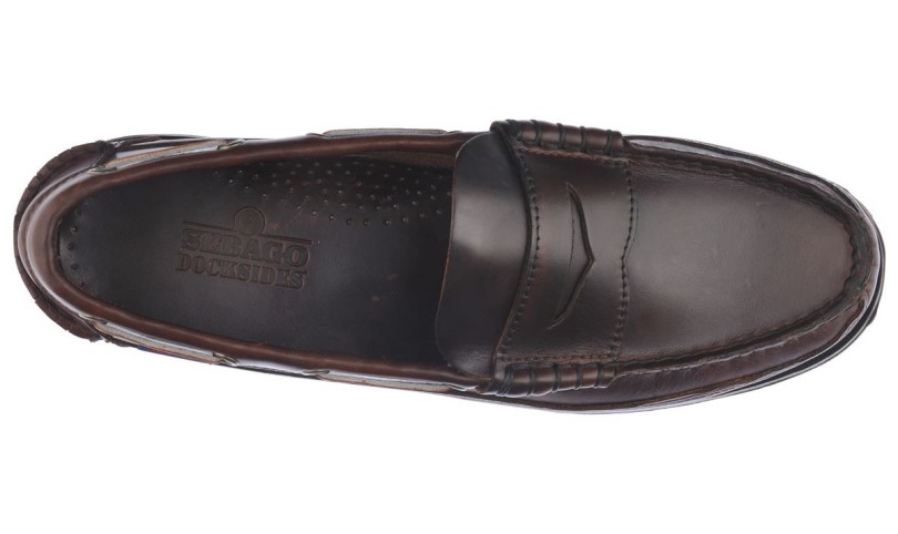 Bruine Gum Sebago Be Sloep Gewaxte Leren Loafer