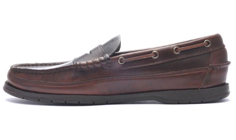 Bruine Gum Sebago Be Sloep Gewaxte Leren Loafer