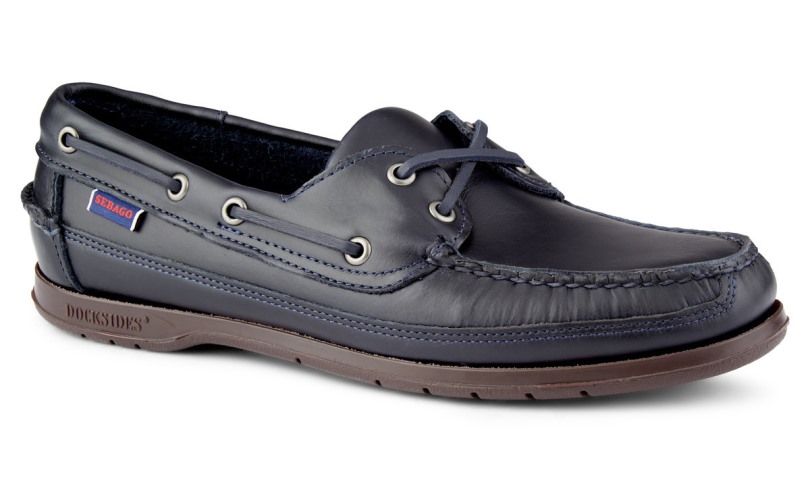 Sebago Be Blauwe Marine-gum Schoener Gewaxte Lederen Bootschoen