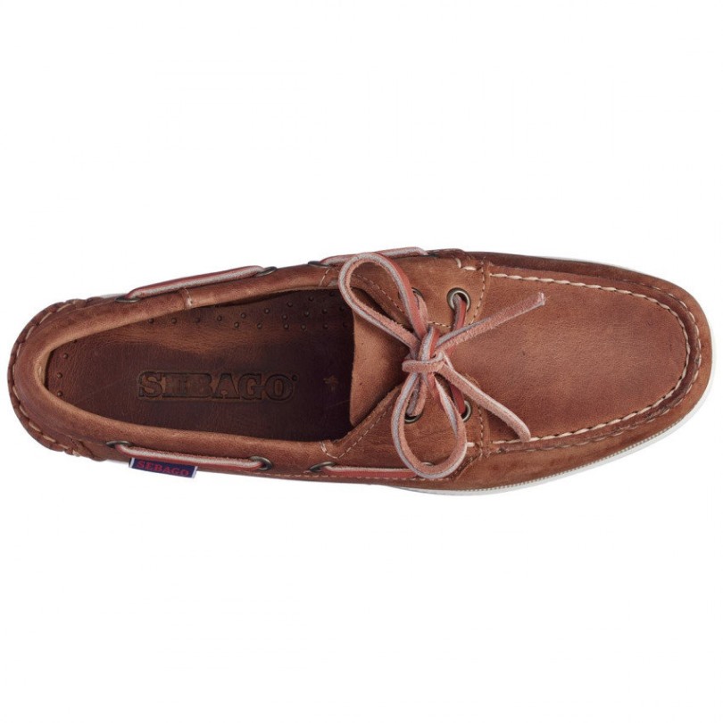 Sebago Be Brown Tan Dockside Portland Leren Bootschoen