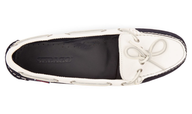 Sebago Be Marine-witte Nina Suede Bala Mocassin Voor Dames