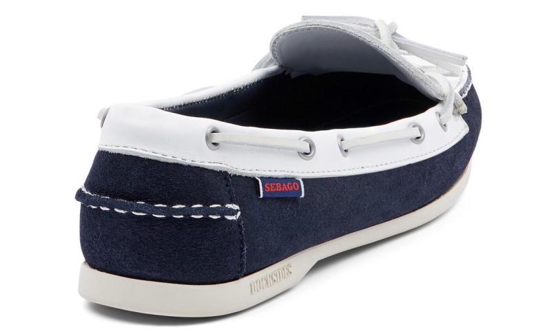 Sebago Be Marine-witte Nina Suede Bala Mocassin Voor Dames