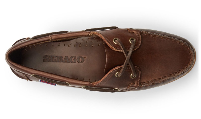 Dames Jacqueline Gewaxte Leren Bootschoen Sebago Be Dk Brown Gum