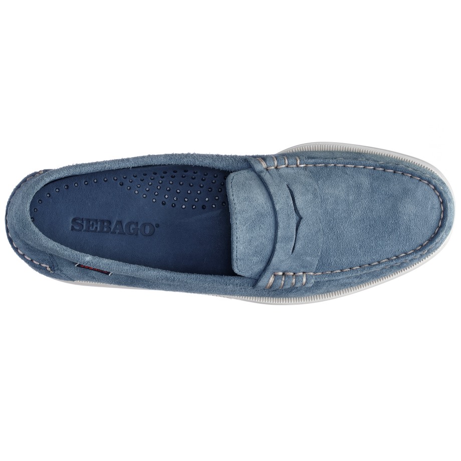 Sebago Be Dan Boat Roughout-indigo