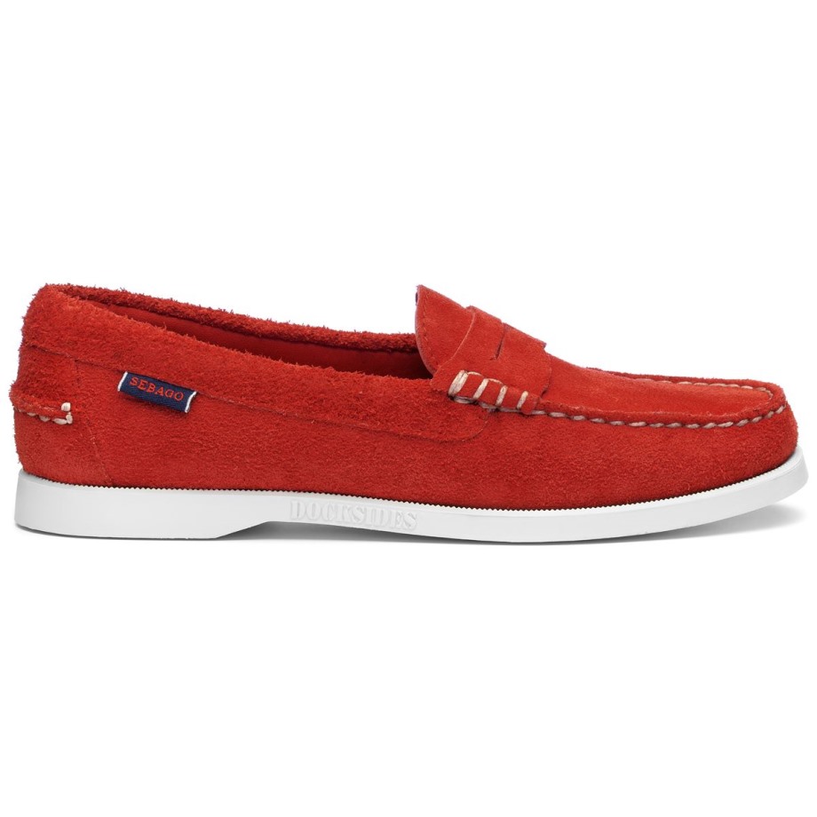 Sebago Be Dan Boat Roughout Vrouw-rood