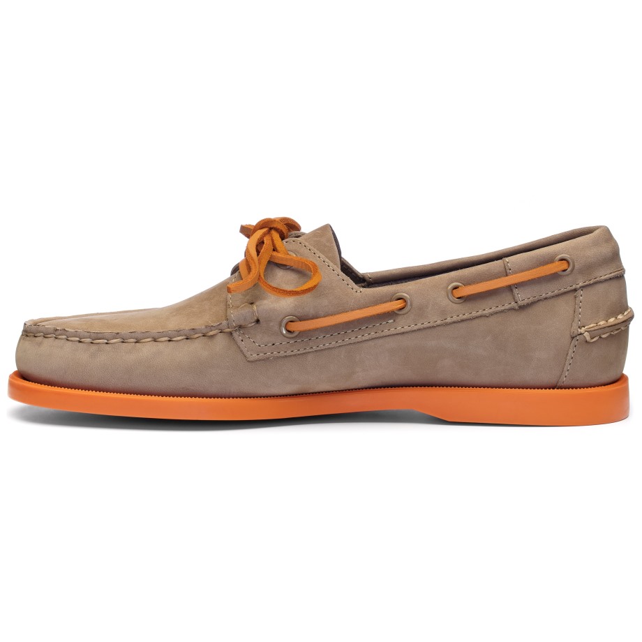 Sebago Be Docksides Portland Nubuk-taupe & Oranje
