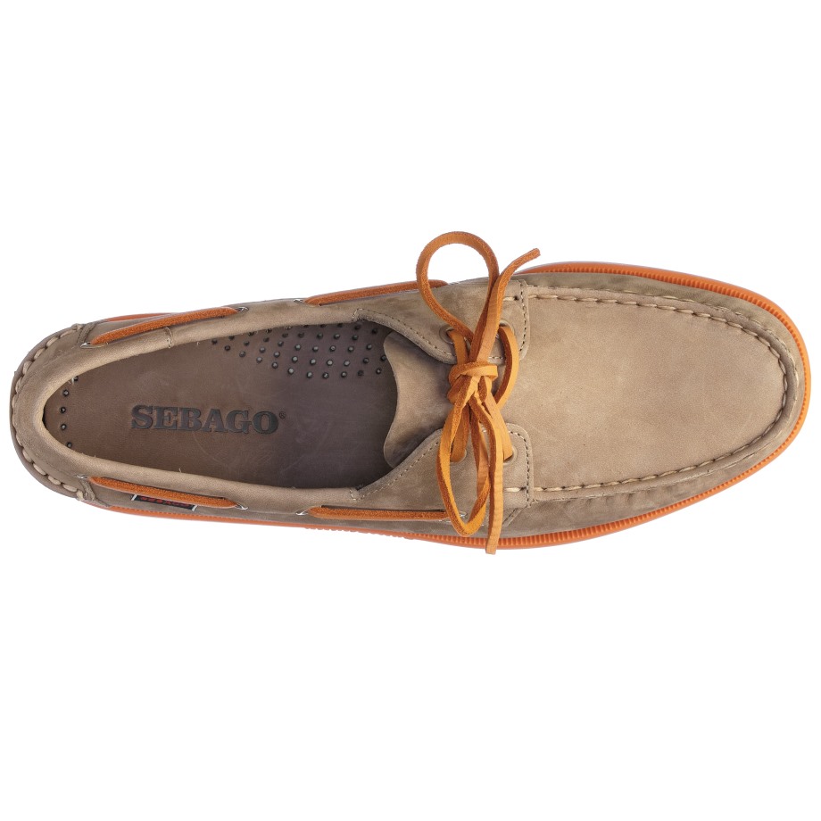 Sebago Be Docksides Portland Nubuk-taupe & Oranje