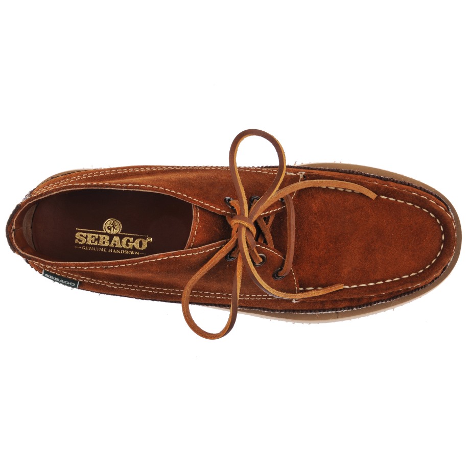 Sebago Be Miwak Suède Kano Moc-cognac & Donkerbruin