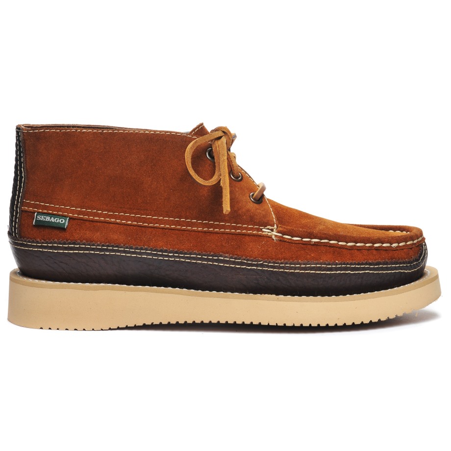 Sebago Be Miwak Suède Kano Moc-cognac & Donkerbruin