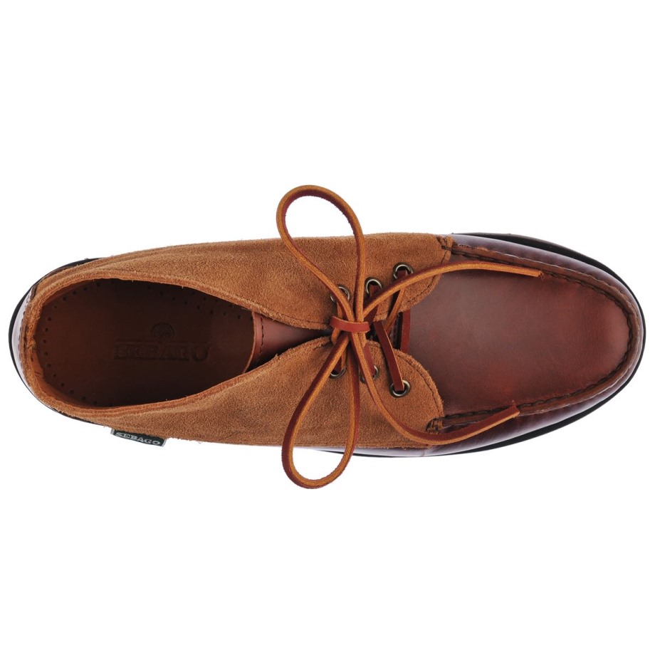 Tatanka Eva Waxy Suede-bruin & Cognac Sebago Be